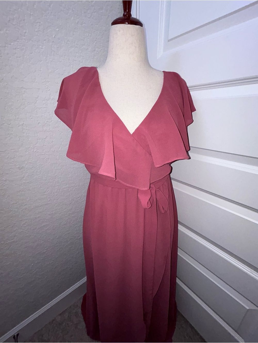 Baltic Born Katya Rosewood Ruffle Maxi Dress